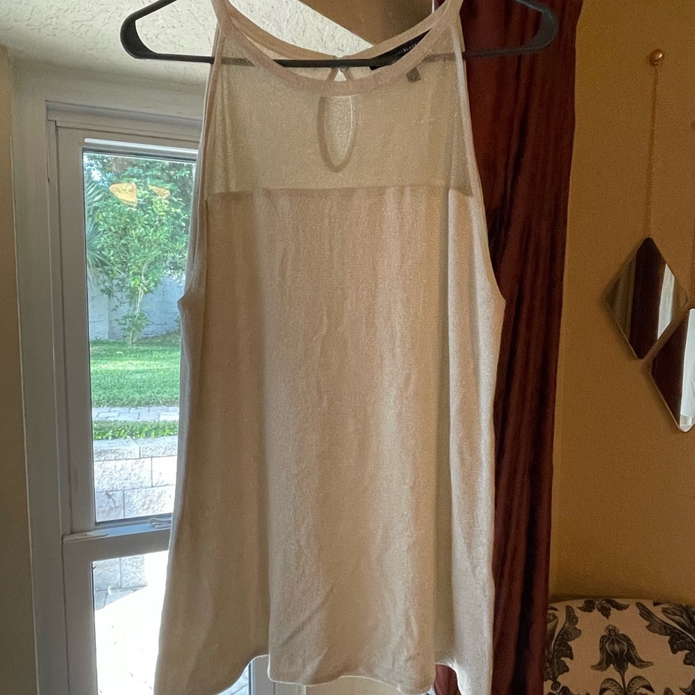 White House Black Market knit top size L, gold
